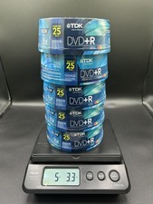 New TDK DVD+R 25pk RW 16x 4.7 GB Discs Brand New Sealed 5 Spindles 125 Disks picture