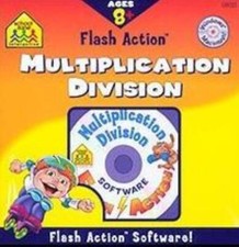 School Zone: Flash Action Multiplication & Division PC CD electronic cards learn picture