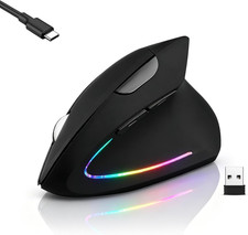 Wireless Bluetooth Ergonomic Vertical Mouse, Rechargeable Silent Slim Laptop Mou picture
