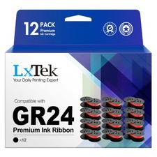 GR24 Twin Spool Calculator Ribbon Black Red Fits Sharp El 1197 P III 12 PCS picture