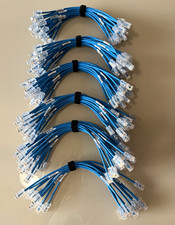 (130) Cat 5e Slim RJ45 Ethernet Patch Cable 1 ft Blue Round RJ-45 Male T568A  picture