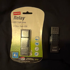 Staples Relay 4GB USB 2.0 Retractable USB Flash Drive Black 19703 picture