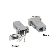 DB9 9Pin Female to RJ-12 6P6C Female Modular Adapter Serial Device over Telecom picture