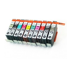 10 PK Combo Inkjet Value Pack + chip for PGI-72 Canon Pixma Pro-10 Photo Printer picture