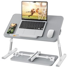 SAIJI Non-Slip Leather Lap Desk Laptop Bed Tray Table, Laptop Stand for Bed picture