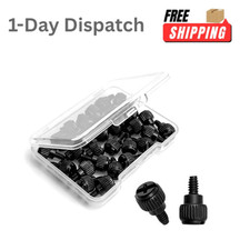 30 Pcs Black PC Thumb Screws 6-32 M3.5 x 6mm Computer Case PCI PSU Hard Drive picture