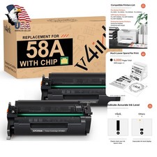 V4ink 58A Toner Cartridge, 2 Pack, for HP picture