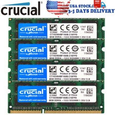 CRUCIAL DDR3L 32GB (8GB x4) 1333mhz PC3L-10600 Laptop SODIMM Memory RAM 204Pin picture