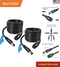 Reliable 2-Pack 10FT DC Power Extension Cables for Security & Lighting Needs picture