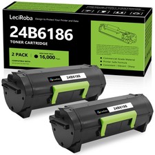 LeciRoba Compatible for Lexmark 24B6186 Black Toner Cartridge (2-Pack) picture