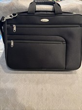 Black Samsonite Computer Laptop Bag Long Strap Soft Shell - picture