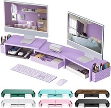 gianotter Dual Monitor Stand Riser, Desk Organizer With Drawer and 2 Pen Holders picture