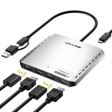 USB C Laptop Docking Station Quad Monitor DisplayLink Hub for Dell/HP/Lenovo/Mac picture