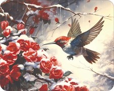 HummingBird Wild Life Flower Art Colorful  Art Mousepad 7 x 9 Art mouse pad picture