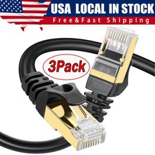 3Pack Cat 8 Ethernet RJ45 Cable Super Speed 40Gbps Patch LAN Network Gold Plated picture