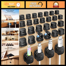 30-Pack Magnetic Cable Clips - Adjustable Cord Organizer & Holder for Home Offic picture