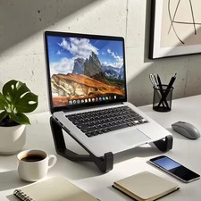 Ergonomic adjustable laptop stand with tilt and height adjustment - portable picture