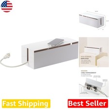 Minimalist Cord Organizer Box White ABS Plastic Desk Cable Hider picture