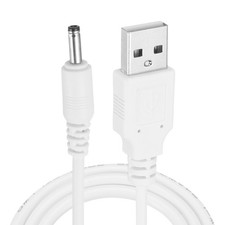 2Pcs 3.3ft USB A Type 3.5 x 1.35mm Straight Head Power Connector, White picture