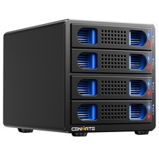 CENMATE 4 Bay Hard Drive Enclosure with Cooling Fan for 2.5/3.5