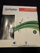 Manhattan 175517 Black & Silver Headband Headsets - Brand New -  picture