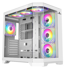 Iceberg Gaming PC Case Crystal Edge White Three Tempered Glass and seven fans picture