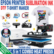 Epson Printer with Sublimation ink Kit plus  5 in 1 Heat Press Complet Bundle,, picture