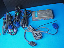D-Link 4 Port KVM Switch DKVM-4K All wires Shown included picture