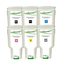 Set of 6 colors for HP 766 Reman  300ml ink cartridge DesignJet H XL3600/3600dr picture