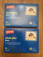 Two(2) STAPLES Photo Plus Gloss 4x6 Inkjet Printer Photo Paper 60 Sheets NEW picture