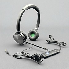 Yealink UH36 Dual Wired Headset w/3.5 mm Jack, USB Adapter (For Parts or Repair) picture
