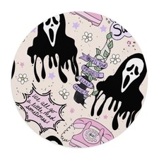 Scream Ghost Pattern Mouse Pad | Pink Pastel Horror Desk Mat picture