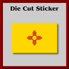 New Mexico Flag Sticker  Waterproof, Die-Cut, Printed Vinyl Decal for Laptops picture