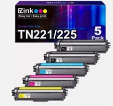 E-Z Ink Premium TN221 TN225 5 Pack 2 Black 1 Cyan 1 Magenta 1 Yellow Brother picture