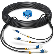 100Ft/30M LC to LC Armored Outdoor Fiber Optic Cable Single Mode Duplex picture