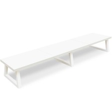 TEAMIX White Dual Monitor Riser for 2 Monitors-42inch, Wood Desktop Stand with picture