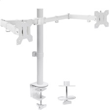 VIVO White Dual Monitor Adjustable Desk Mount Model Stand-V038W picture