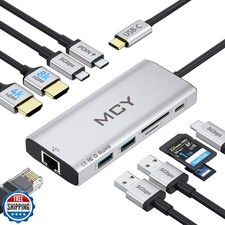 MCY USB C Hub,Laptop Docking Station Dual Monitor Single 8K,2x4K@60Hz,10 in 1 picture