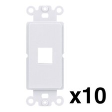 1-Port Single Gang Keystone Decora Style Insert Strap (10 Pack, White) picture