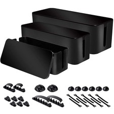 3 Pack Cable Organizer Box - Cable Management Solution for Surge Protectors & Co picture