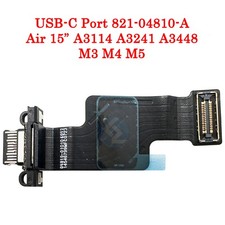 NEW Black DC Jack USB-C Board Flex Cable 821-04810-A Macbook Air 15