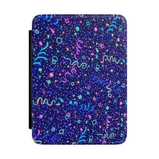 Neon Confetti Pattern Kindle Case | Arcade Floor 80s Retro Squiggle Design picture