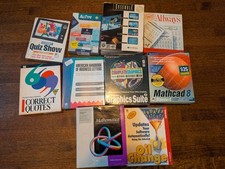 Lot of 10 Vintage PC Big Box Software - MicroGrafx, Mathematica, AllType + more picture