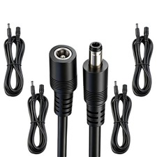 6.5FT 18AWG DC Extension Cable 5.5mm x 2.1mm Male to Female Connector - 5 Pack picture