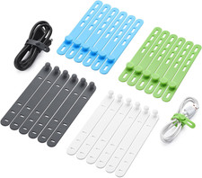24 Pcs Silicone Cable Ties, Cord Organizer Ties, Cord Ties Reusable picture