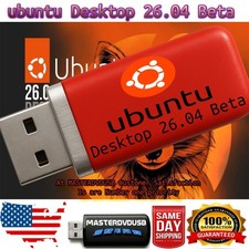 Ubuntu 26.04 Beta Desktop — Bootable Live/Installer USB SAME DAY SHIPPING USA picture