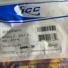 ICC IC107F6CYL CAT6 Module Yellow 25 Pack, Cat 6 to Cat 6 Connectors picture