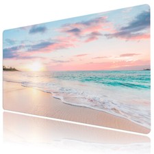 Beach Coastal Mouse Pad Ocean Sunset Desk Mat for Keyboard and Mouse Desk Pad picture