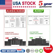 A1417 A1618 Battery For Apple Macbook Pro 15’’ A1398 Early 2012 Late 2014 2015 picture
