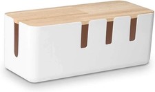 Desktop Cable Organizer Box Power Strip Cord Management Storage Hide Wires picture